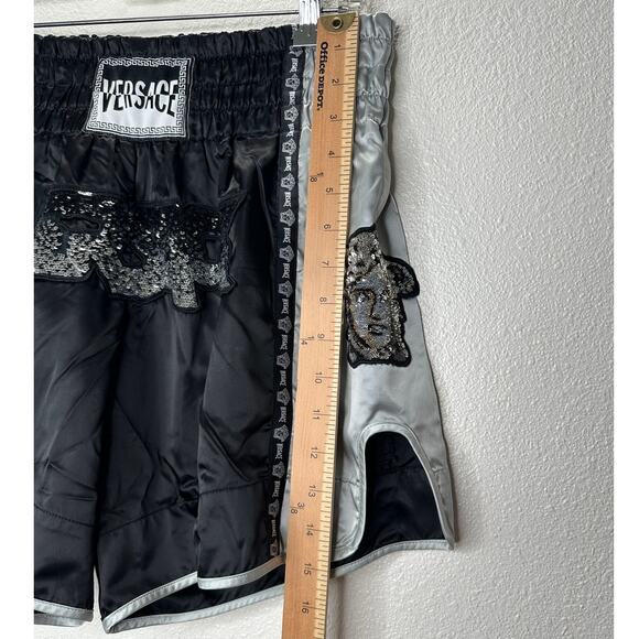 Versace Muay Thai Boxing Shorts Black & Silver Sequin 48 / M - Picture 15 of 16